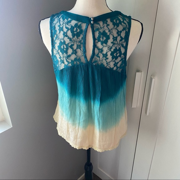 Patrons of Peace Ombré + Lace Tank Top Size M - Picture 5 of 8